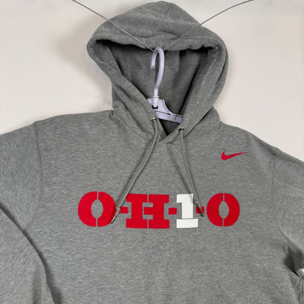 Nike Ohio State Buckeyes OH-IO Pullover Hoodie Gray Mens XL Big 10 NCAA
